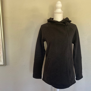 The North Face Hooded Knit Charcoal‎ Gray Jacket Small EUC